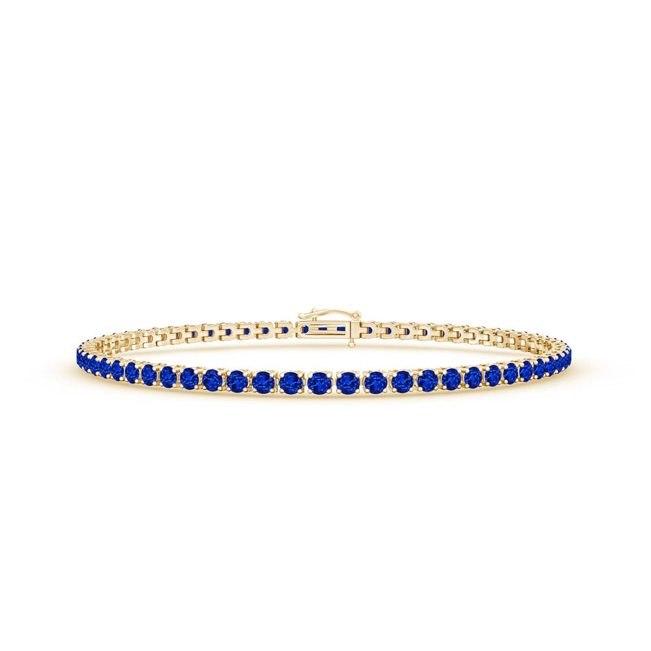 Prong-Set Round Blue Sapphire Eternity Tennis Bracelet