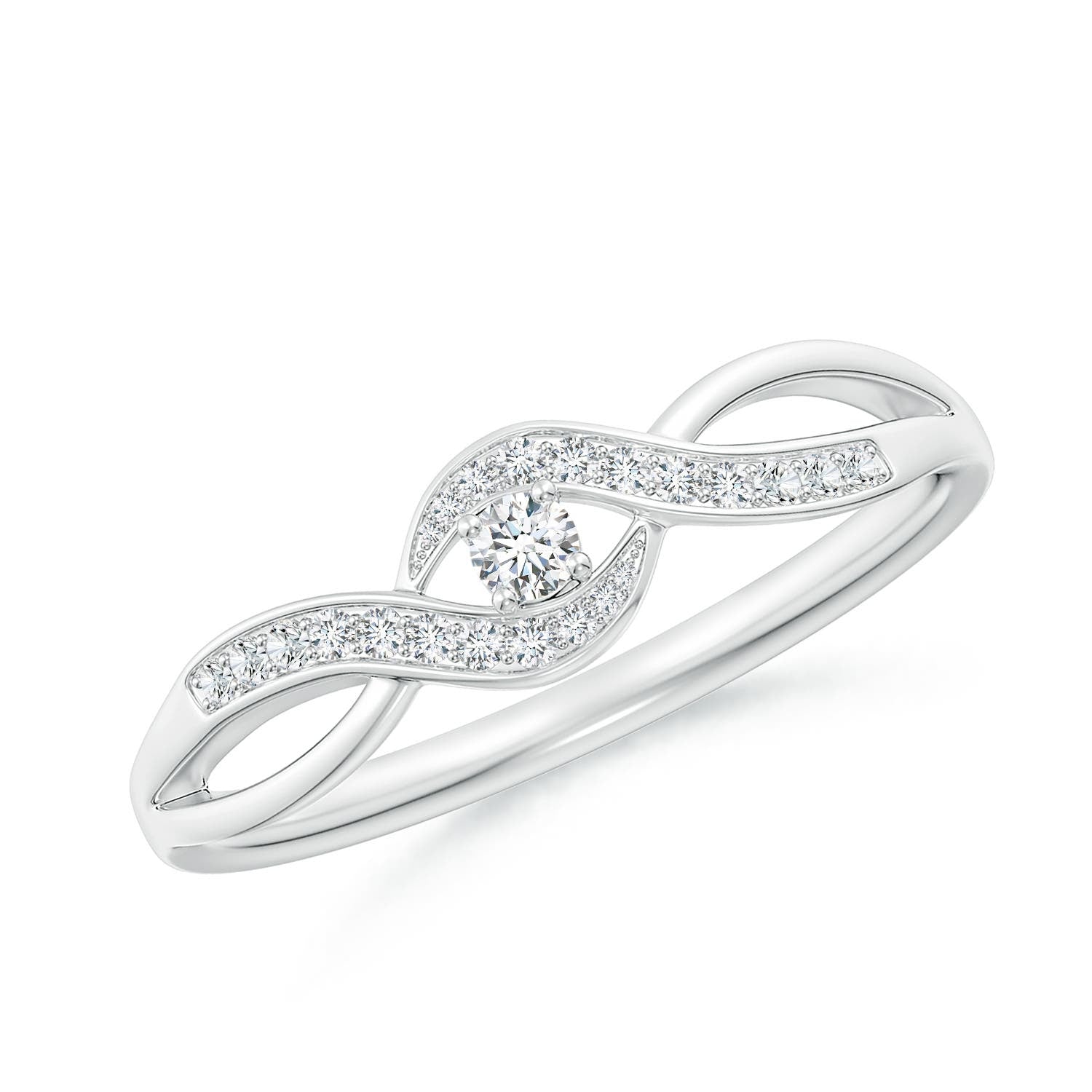 0.79 CTW Tapered Shank Citrine Solitaire Ring with Diamond Accents in 14K Yellow Gold