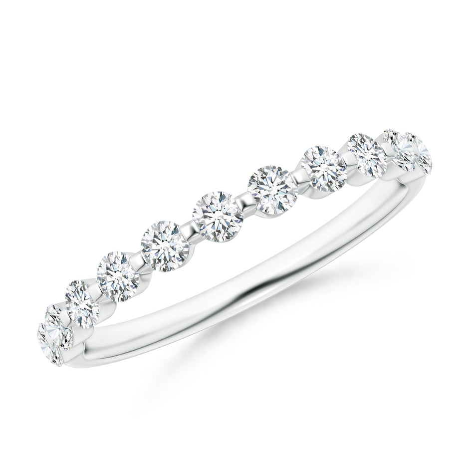 Floating Round Diamond Semi Eternity Wedding Ring for Her