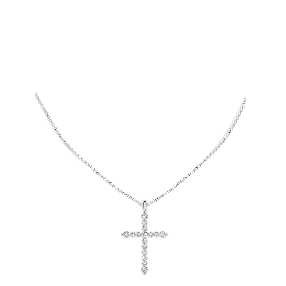 Floating Round Diamond Dotted Cross Pendant