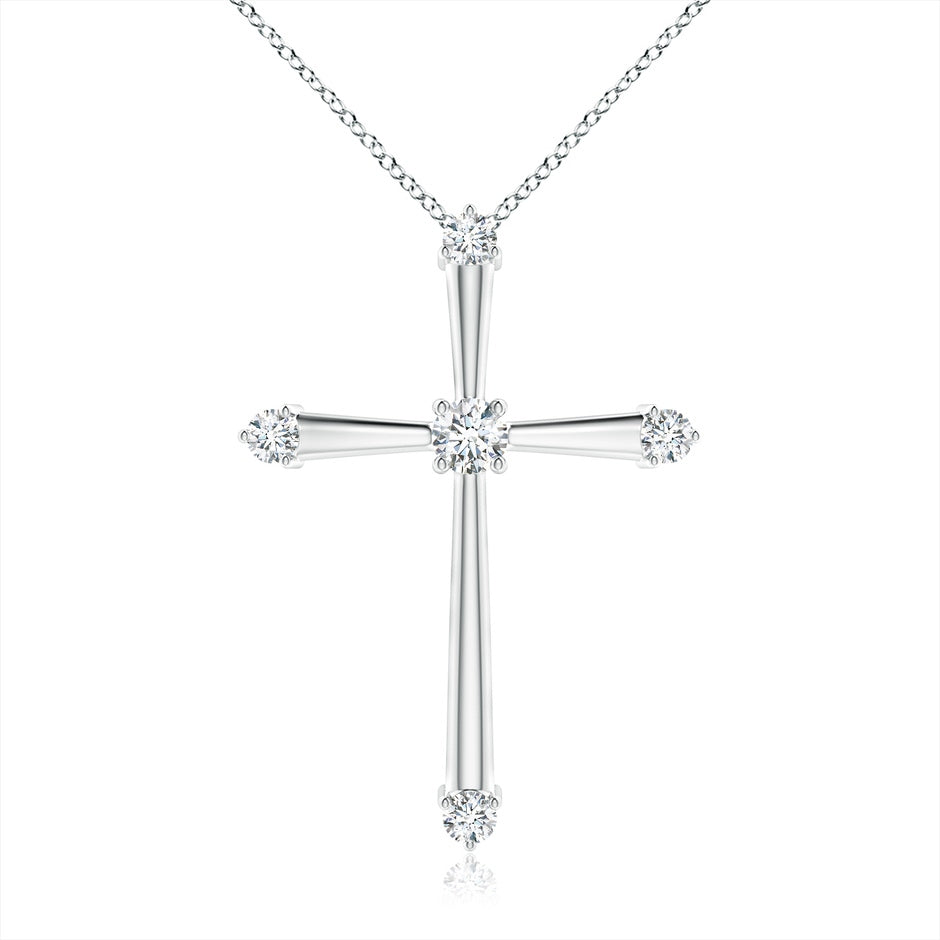 Classic Diamond Budded Cross Pendant