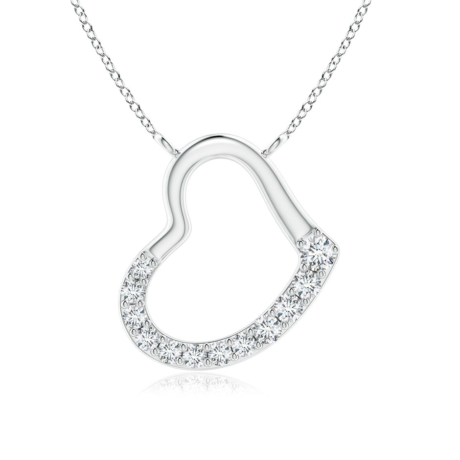 Prong-Set Diamond Tilted Heart Pendant