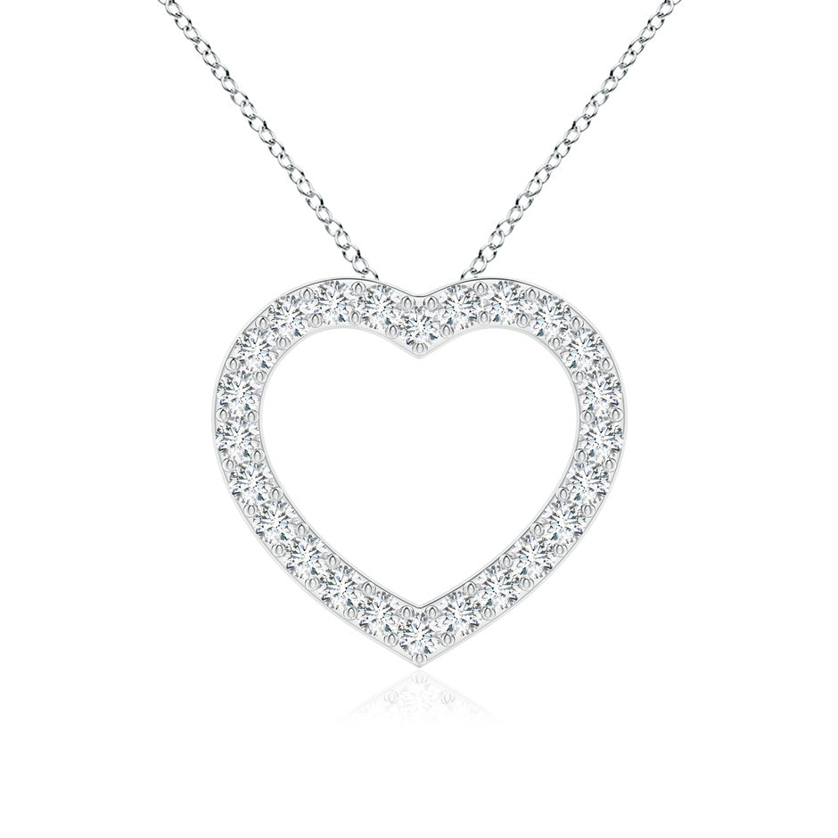 Lab-Grown Prong-Set Diamond Open Heart Pendant