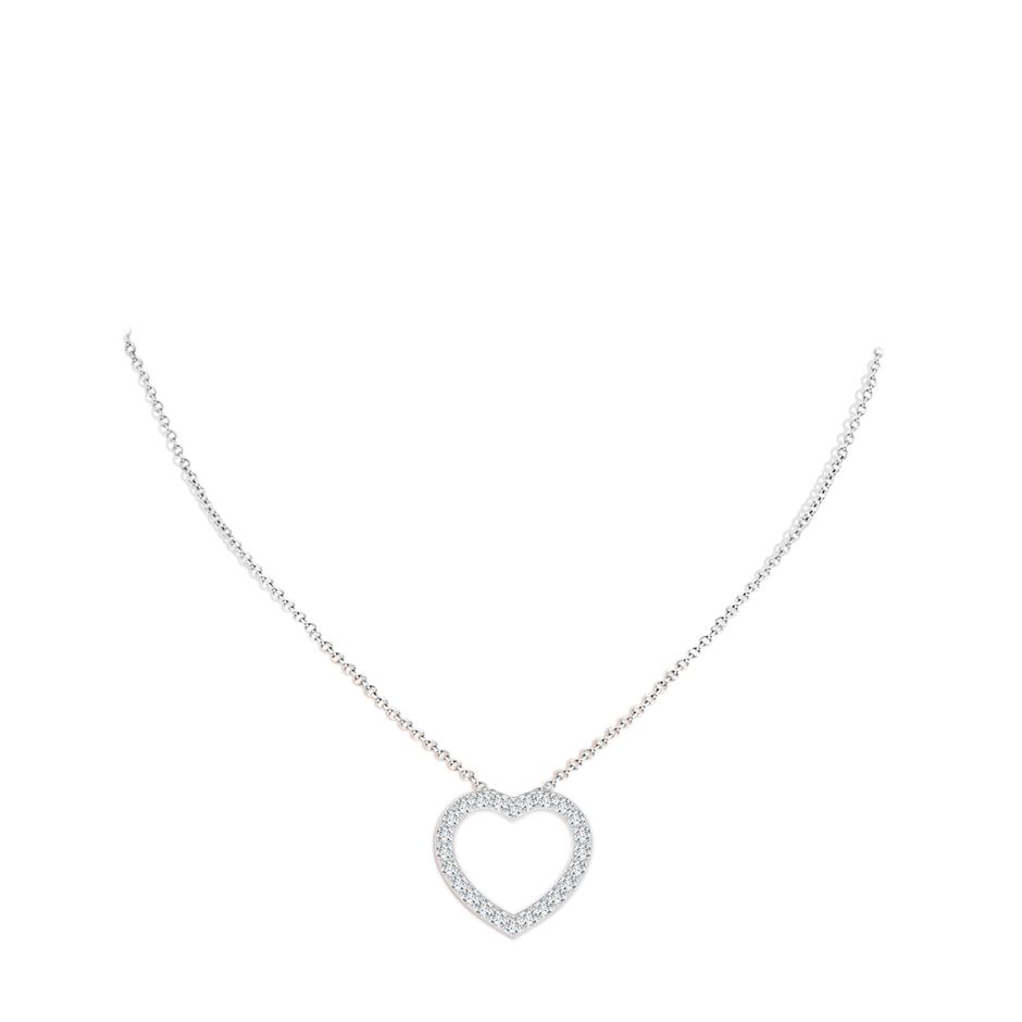 Lab-Grown Prong-Set Diamond Open Heart Pendant