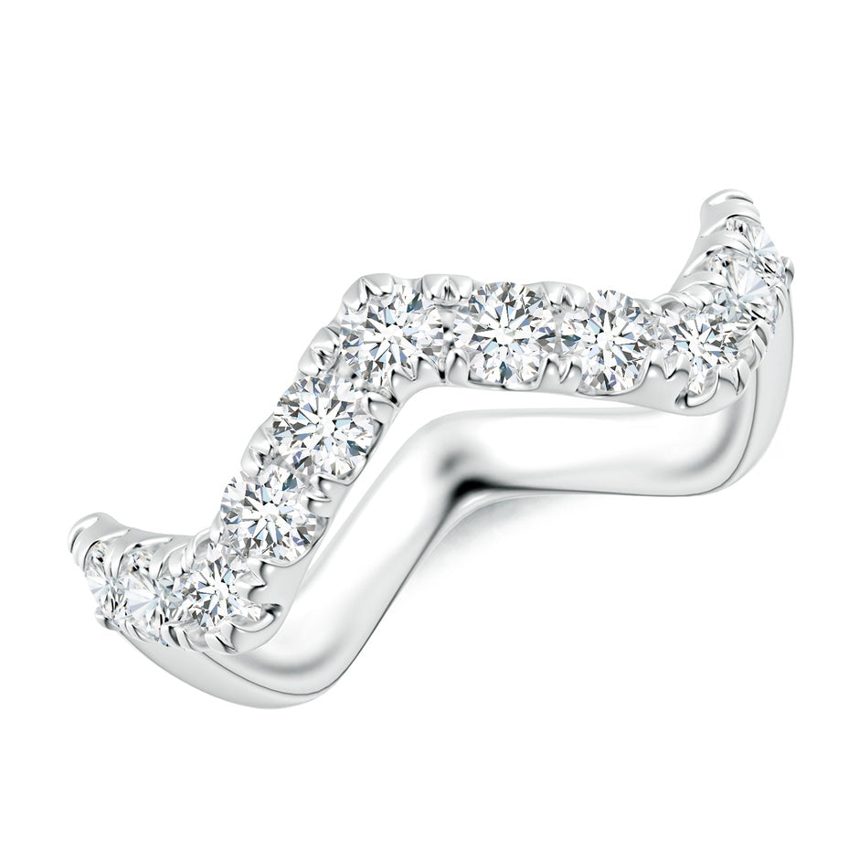 Lab-Grown Classic Round Diamond Zig Zag Ring