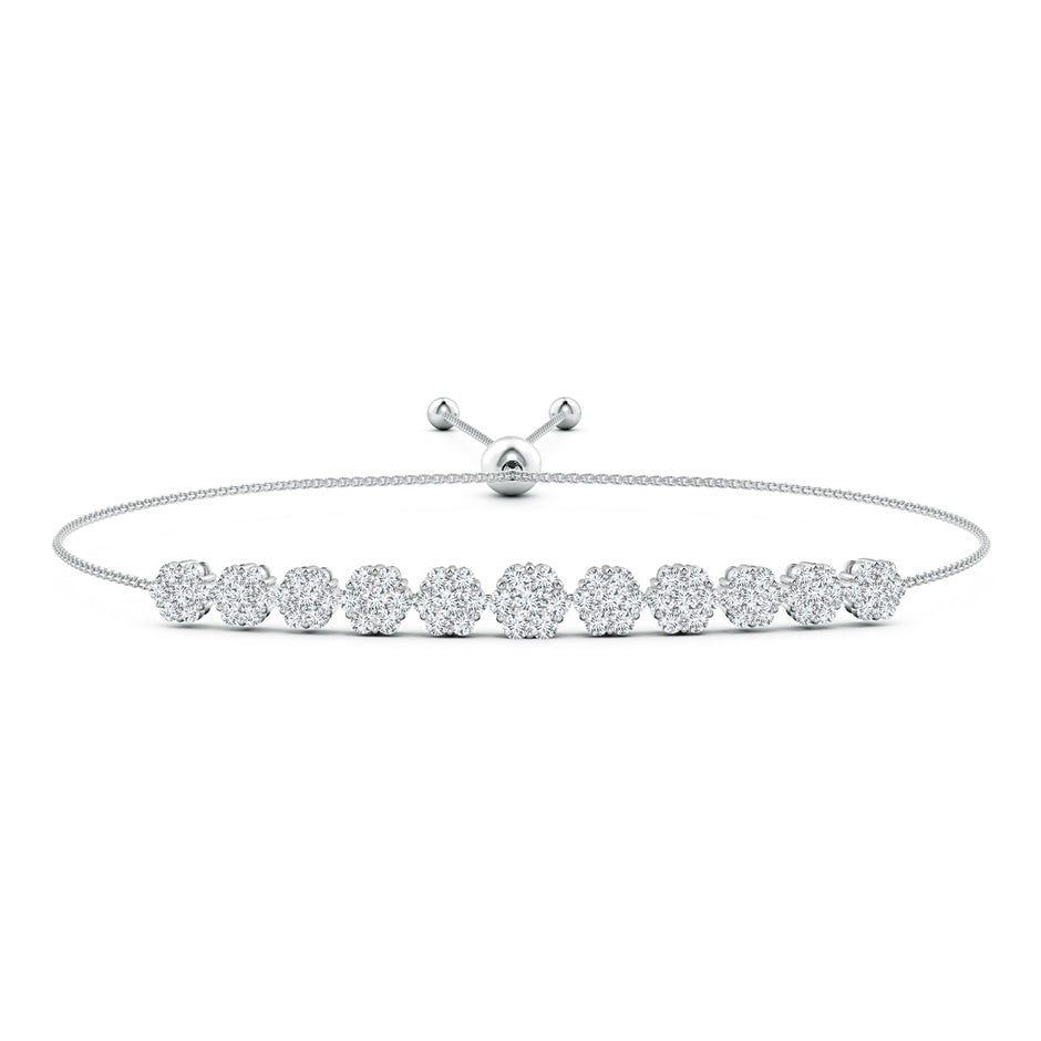 Lab-Grown Pressure-Set Round Diamond Bolo Style Bracelet