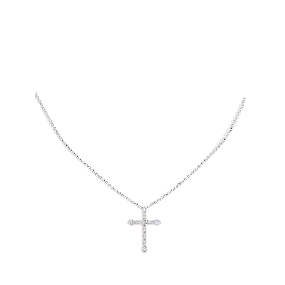 Prong-Set Diamond Budded Cross Pendant