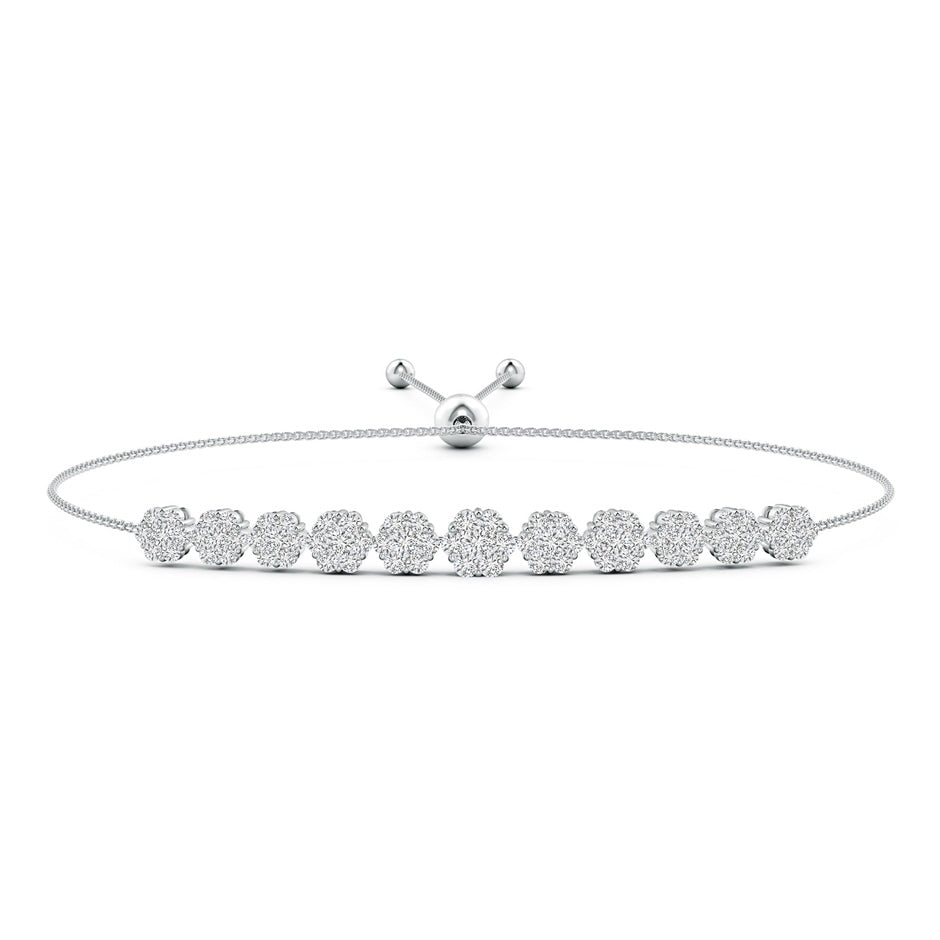 Pressure-Set Round Diamond Bolo Style Bracelet