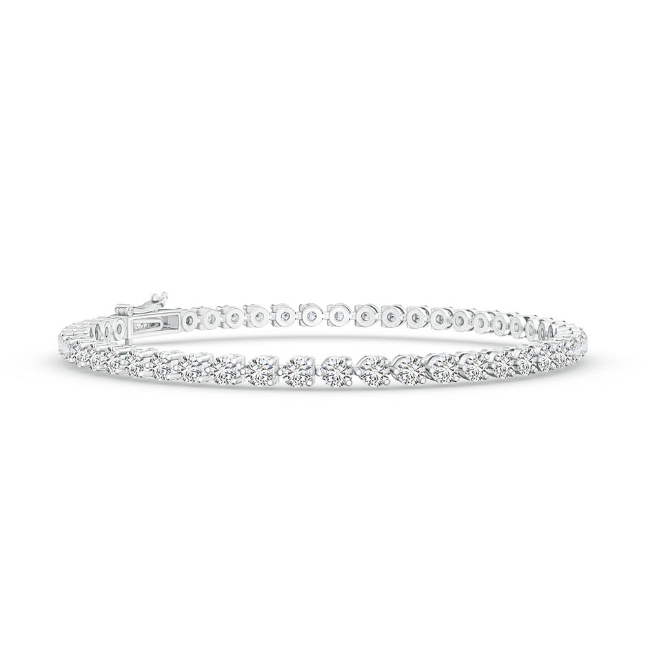 Prong-Set Round Diamond Link Tennis Bracelet