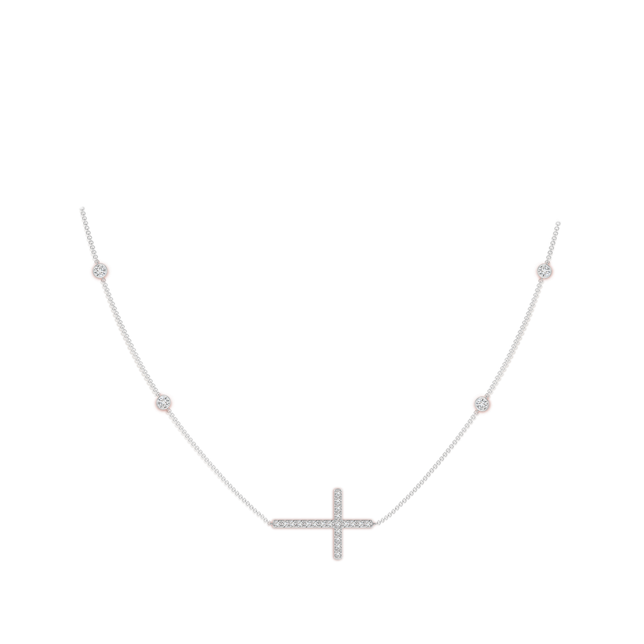 Diamond Sideways Cross Station Necklace