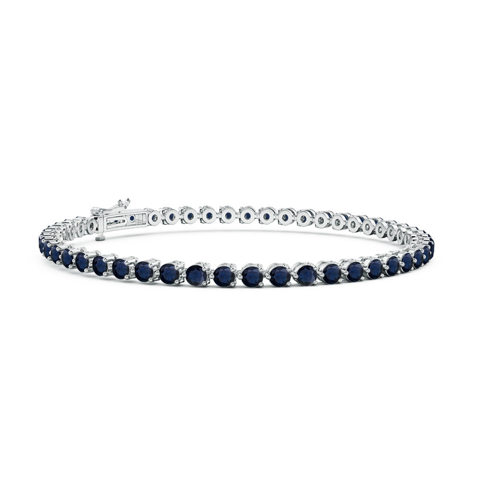 Prong-Set Round Blue Sapphire Link Tennis Bracelet