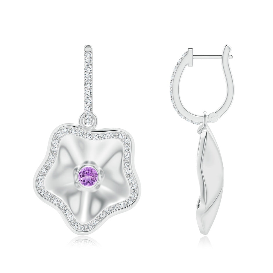 Amethyst Aquarius Floral Drop Earrings
