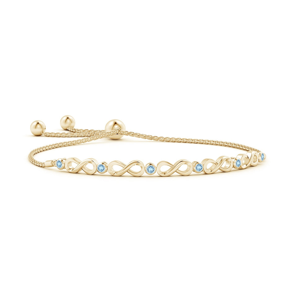 Bezel-Set Aquamarine Infinity Bolo Bracelet