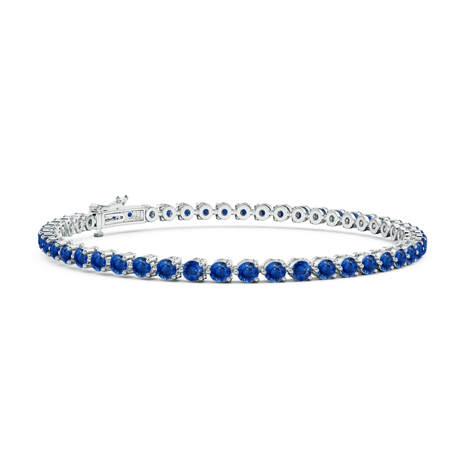 Prong-Set Round Blue Sapphire Link Tennis Bracelet
