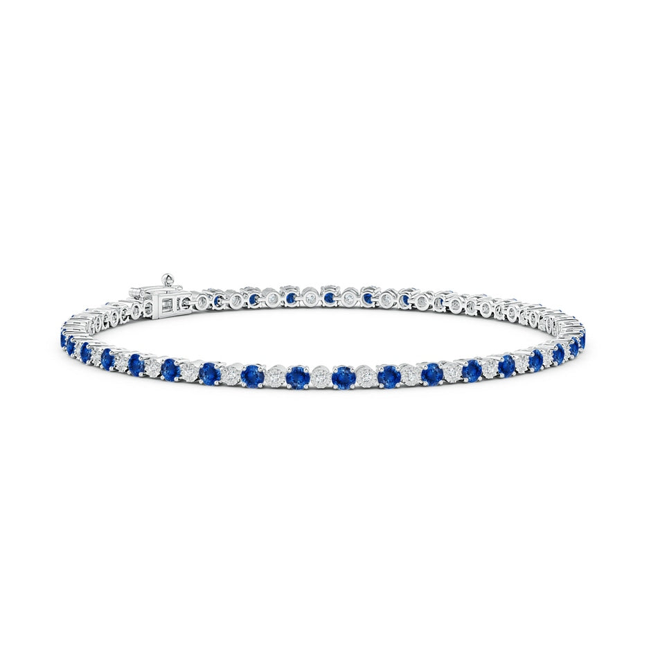 Sapphire and Illusion Diamond Tennis Bracelet