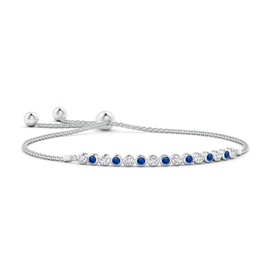 Bezel-Set Sapphire and Diamond Tennis Bolo Bracelet