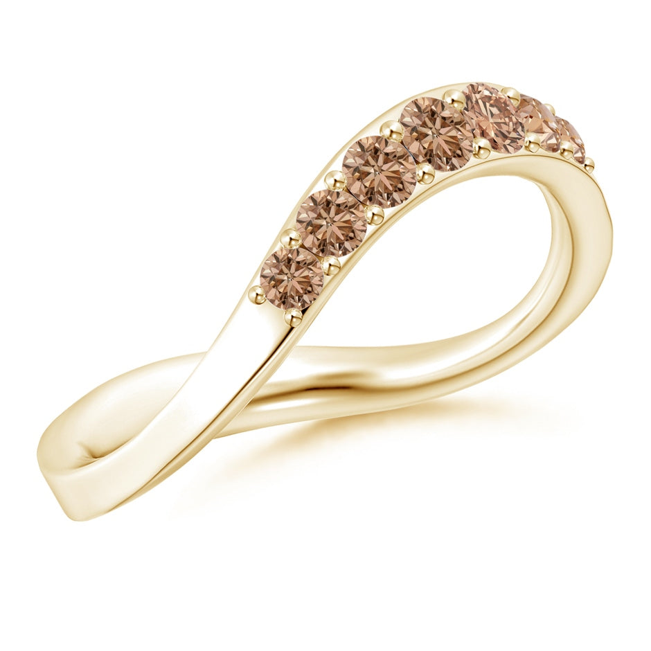 Natori x Angara Shangri-la - Brush Stroke Coffee Diamond Half Eternity Shangri-La Ring