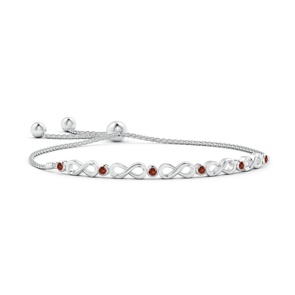 Bezel-Set Garnet Infinity Bolo Bracelet