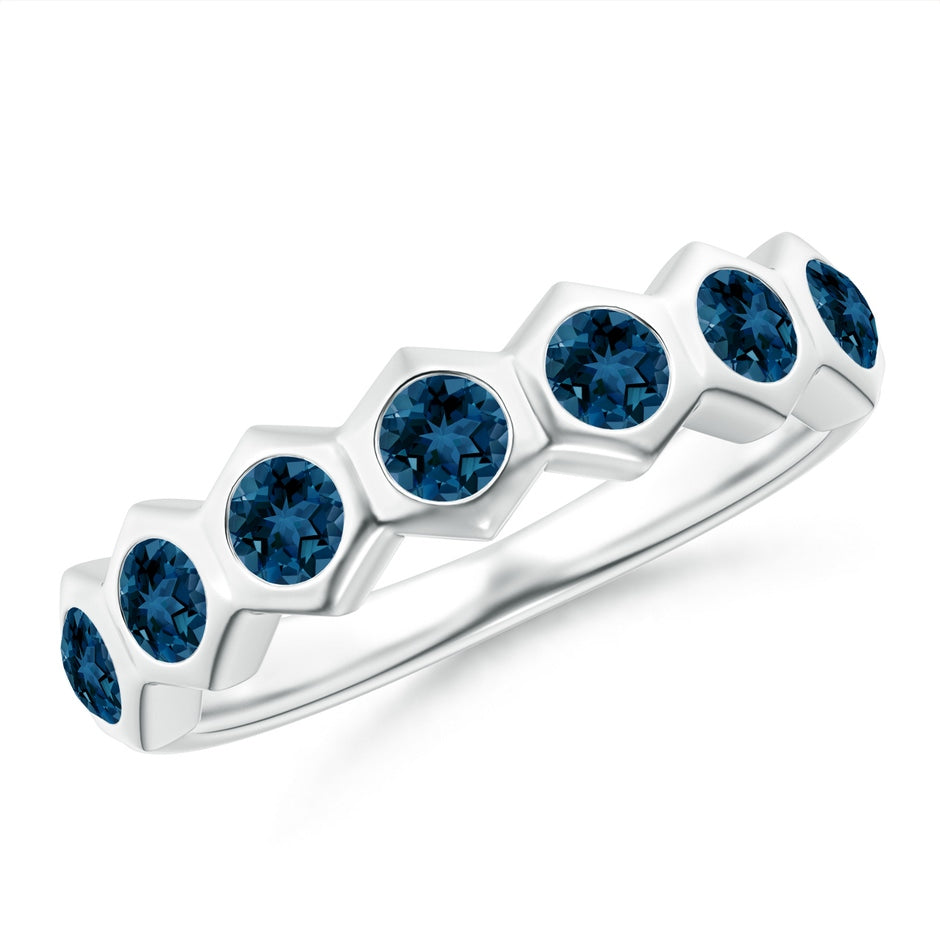 Natori x Angara Hexagonal London Blue Topaz Ring