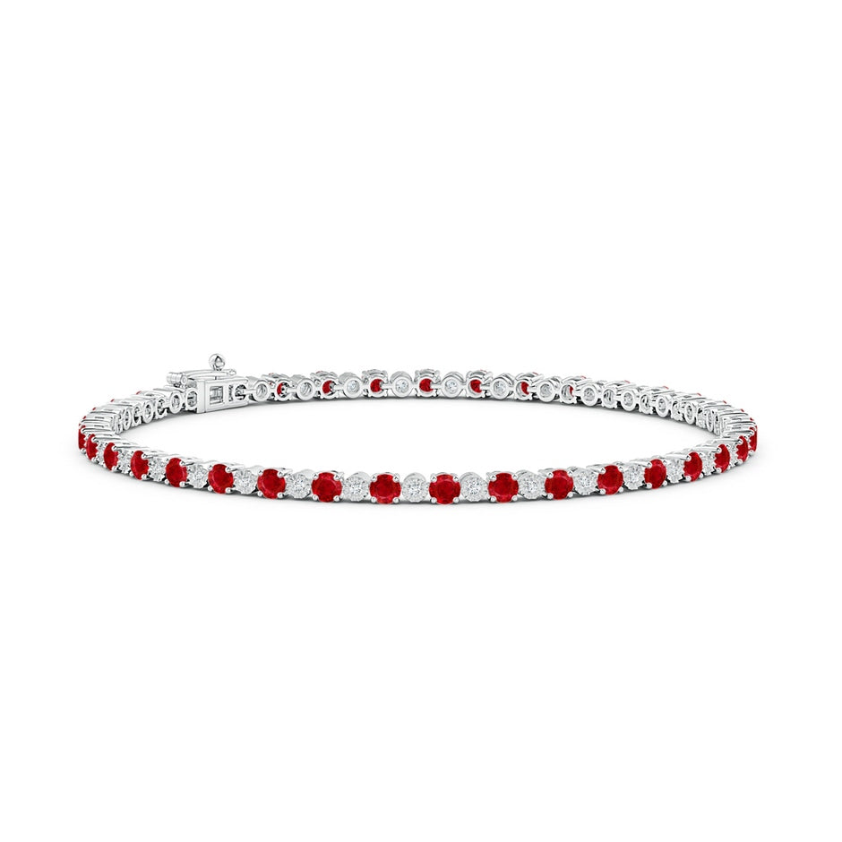 Ruby and Illusion Diamond Tennis Bracelet