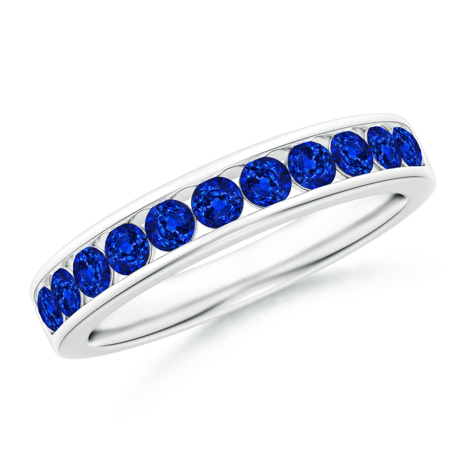 Channel Set Half Eternity Sapphire Wedding Ring