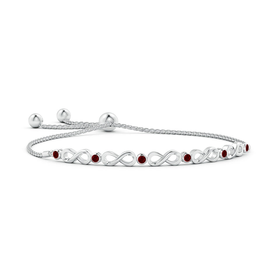 Bezel-Set Ruby Infinity Bolo Bracelet