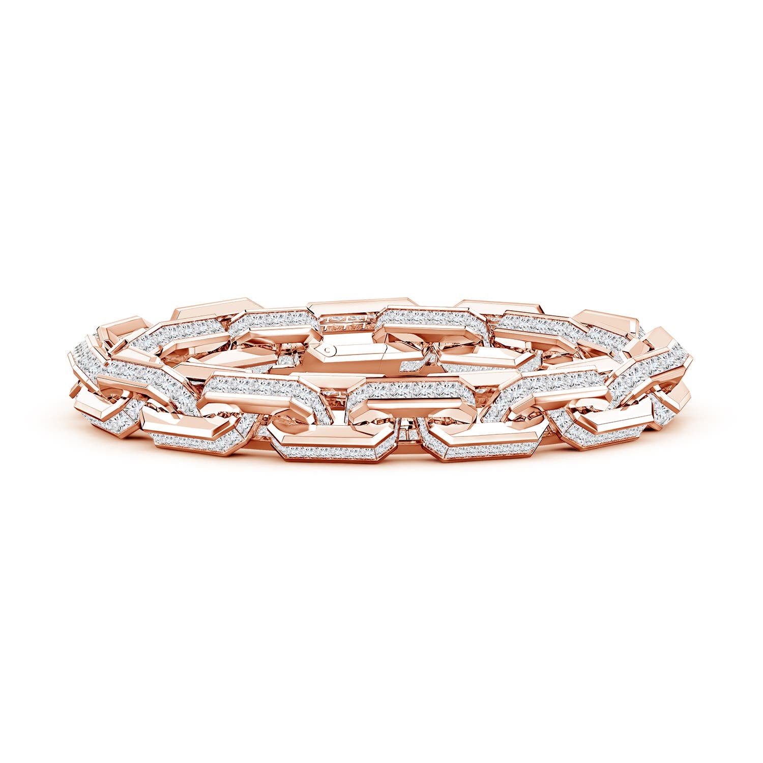 3.75 CTW Bezel-Set Round Blue Sapphire Chain Bracelet in 14K Yellow Gold