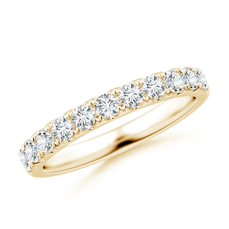Lab-Grown Classic Split Prong Diamond Half Eternity Wedding Ring