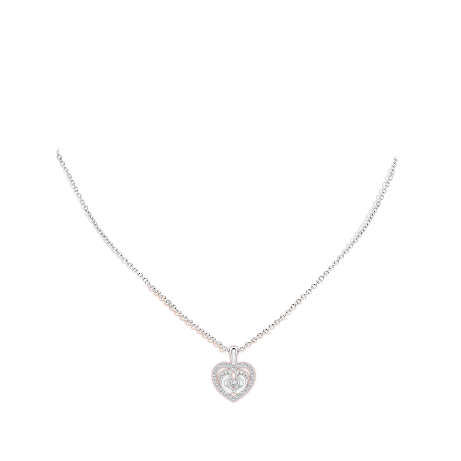 Diamond Heart & Baby Feet Pendant