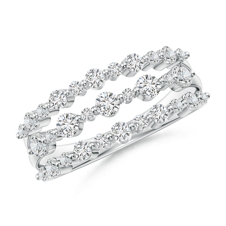 Three Row Alternating Diamond Anniversary Ring
