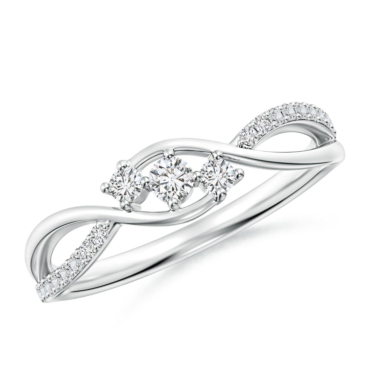 1.44 CTW Oval Aquamarine Three Stone Criss-Cross Ring in 14K Rose Gold