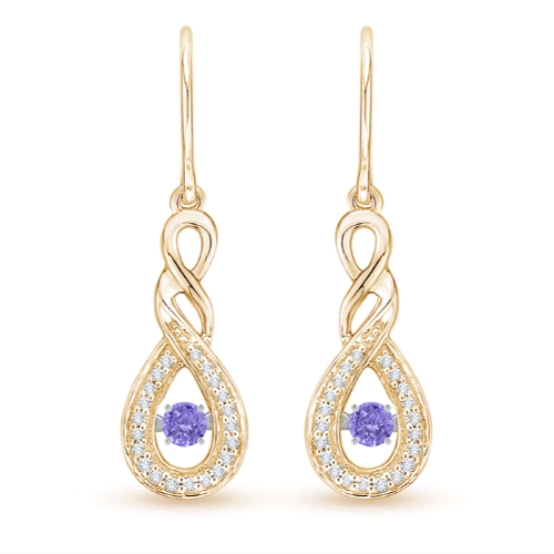 Dancing Tanzanite Infinity Drop Earrings with Diamond