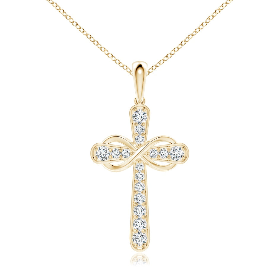 Lab-Grown Pave-Set Diamond Cross and Sideways Infinity Pendant