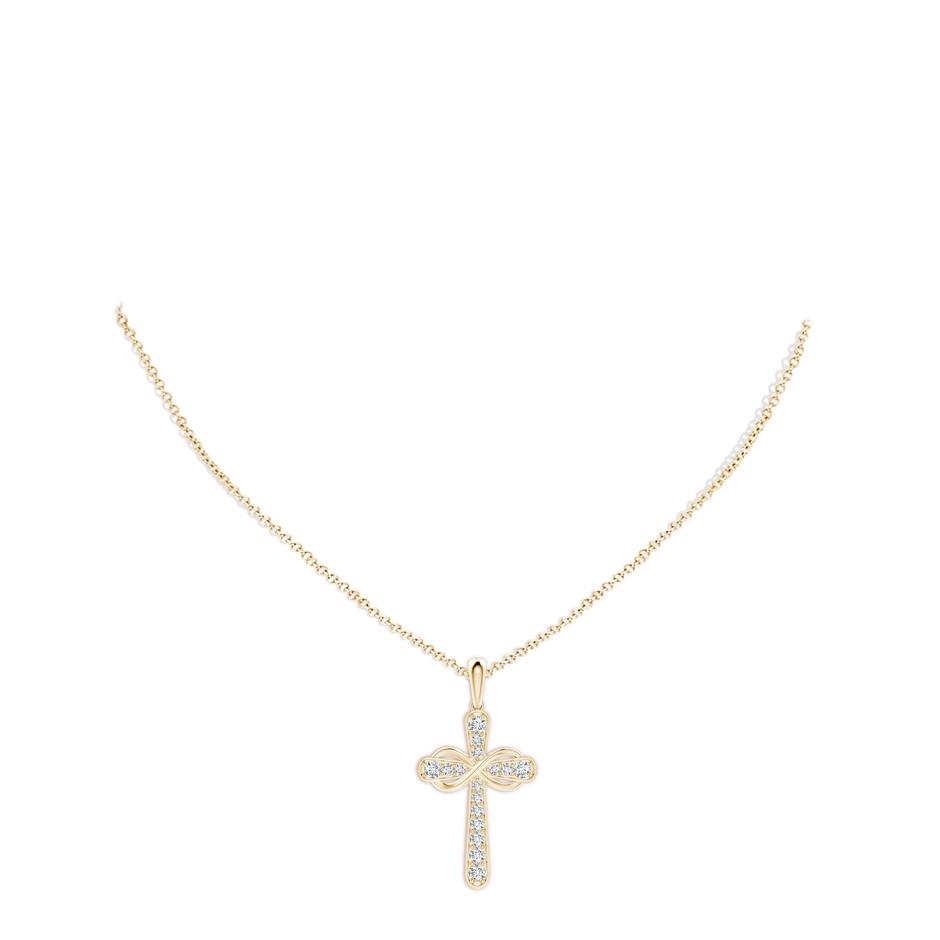 Lab-Grown Pave-Set Diamond Cross and Sideways Infinity Pendant
