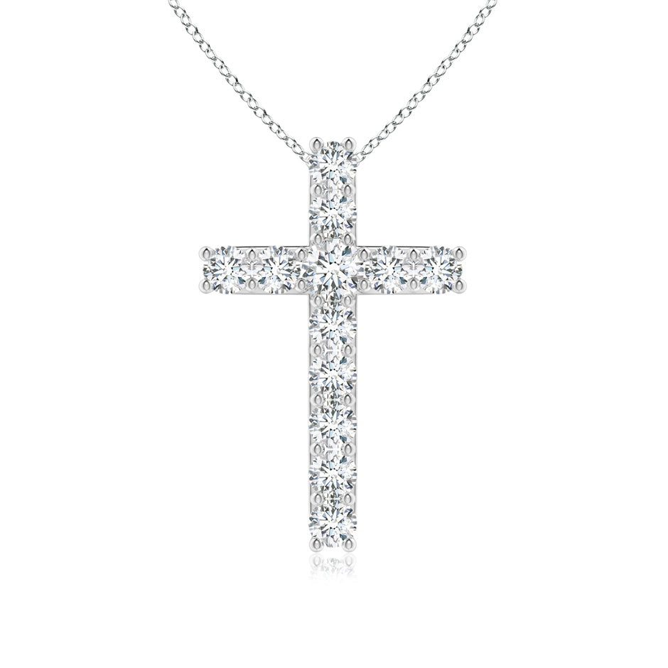 Classic Shared Prong-Set Diamond Cross Pendant