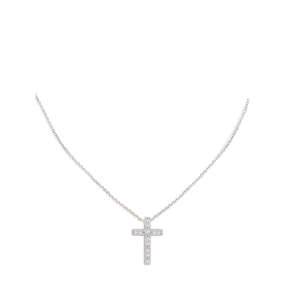 Classic Shared Prong-Set Diamond Cross Pendant