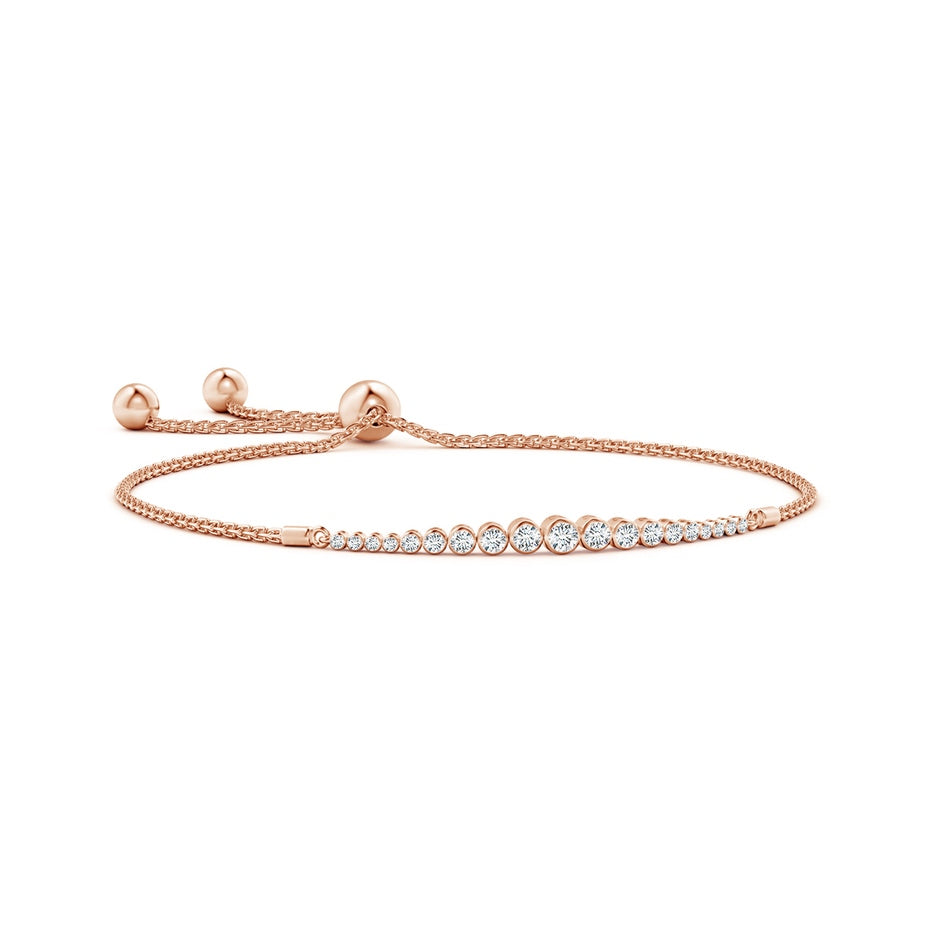 Graduated Bezel-Set Diamond Bolo Bracelet