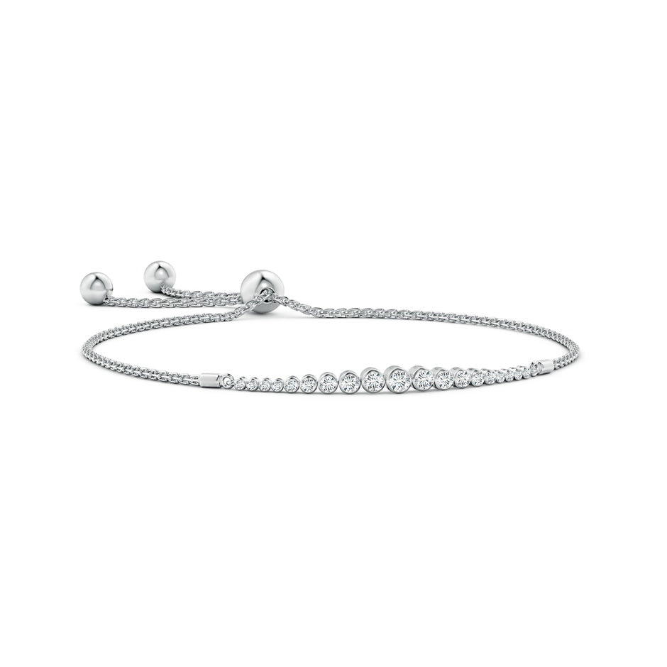 Graduated Bezel-Set Diamond Bolo Bracelet