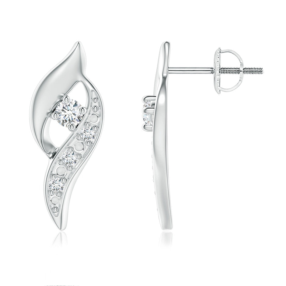 Diamond Shell Stud Earrings
