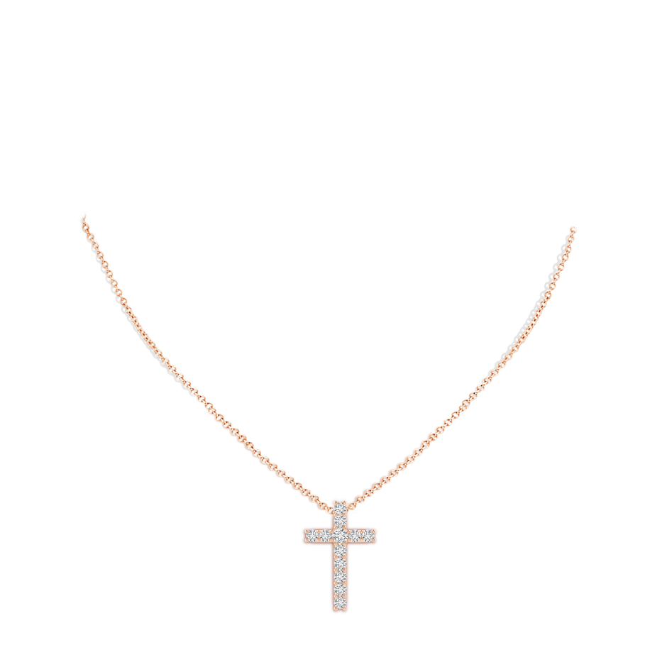 Classic Shared Prong-Set Diamond Cross Pendant