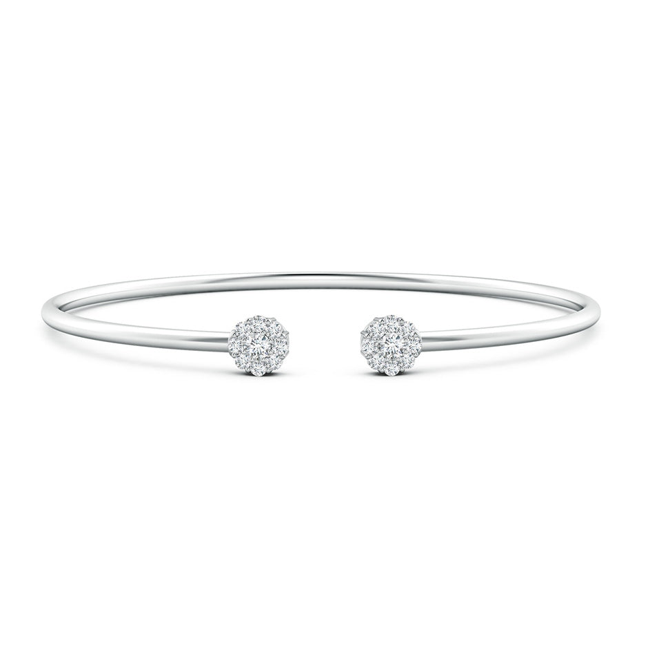 Lab-Grown Diamond Open Flex Floral Bangle