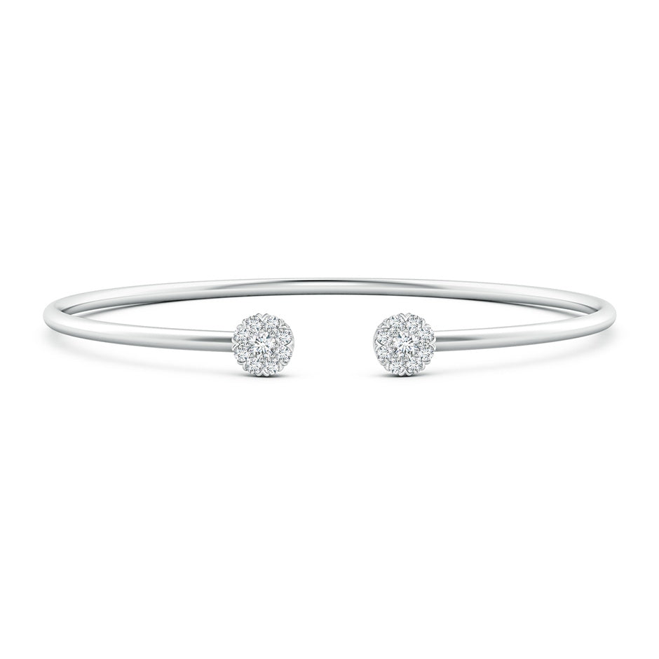 Lab-Grown Diamond Halo Cluster Open Flex Bangle