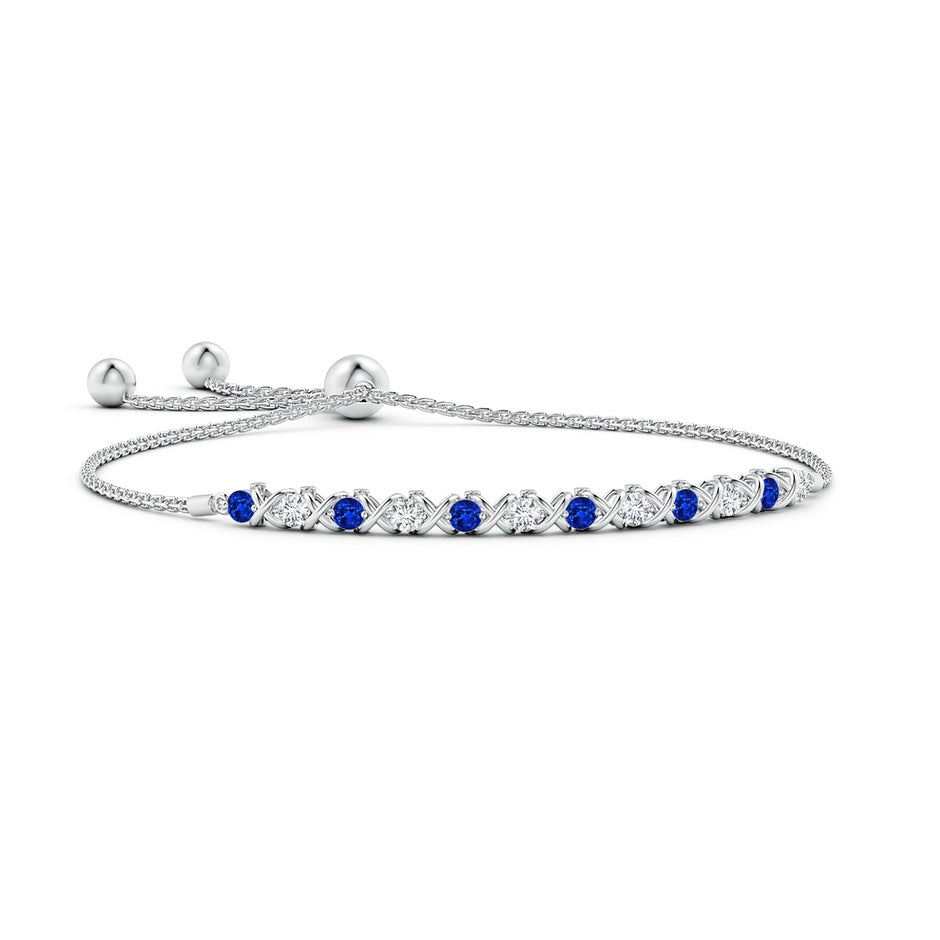 Lab-Grown Alternate Sapphire and Diamond XO Bolo Bracelet