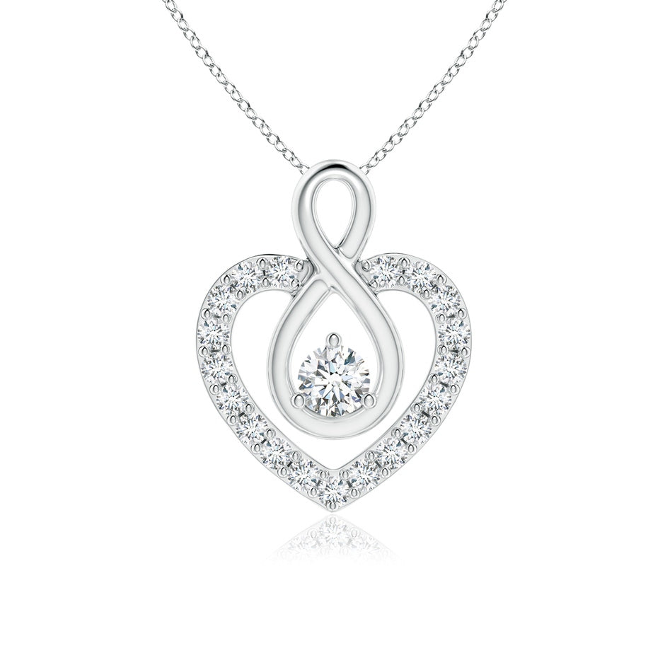 Diamond Heart Pendant with Infinity Loop