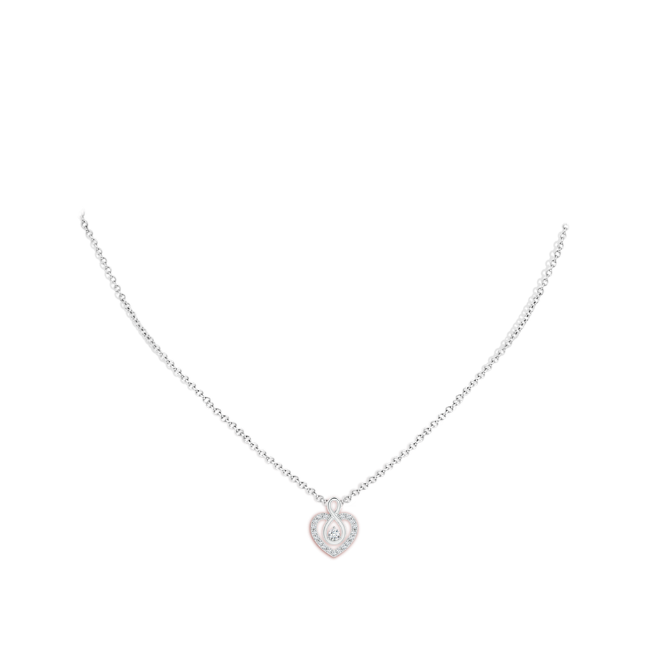 Diamond Heart Pendant with Infinity Loop