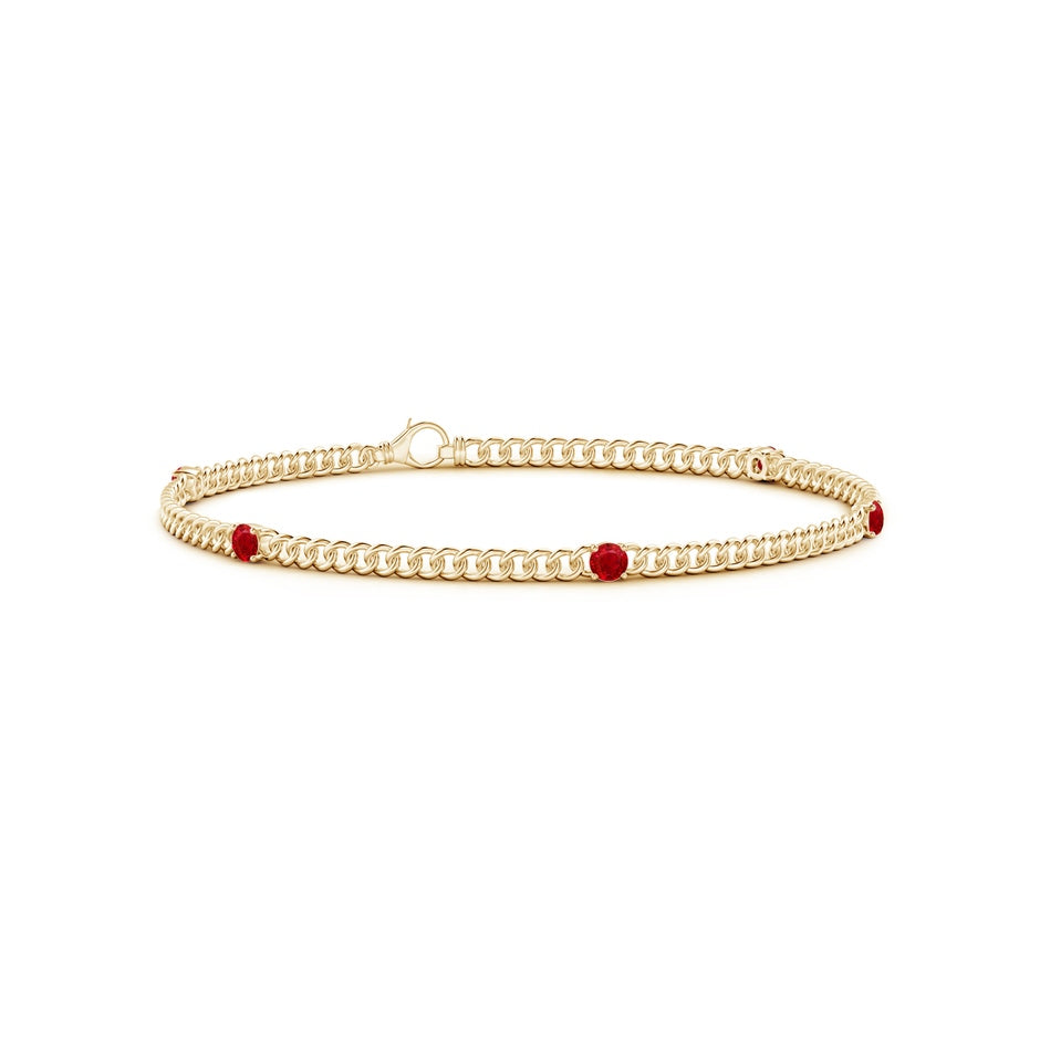 Five Stone Ruby Station Bracelet
