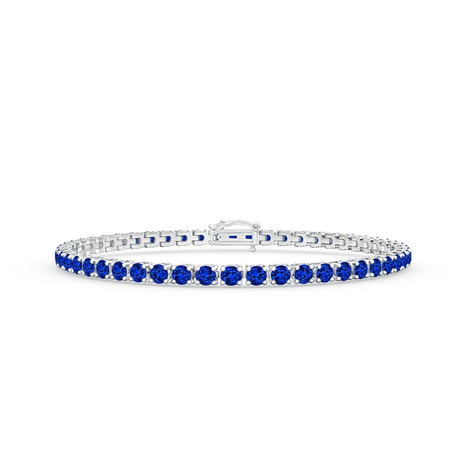 Prong-Set Round Blue Sapphire Eternity Tennis Bracelet