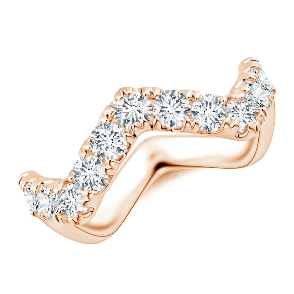 Classic Round Diamond Zig Zag Ring