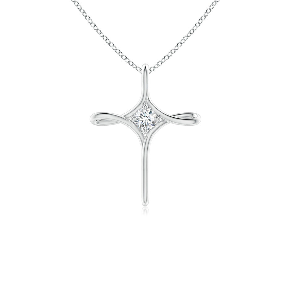 Prong-Set Diamond Infinity Cross Pendant