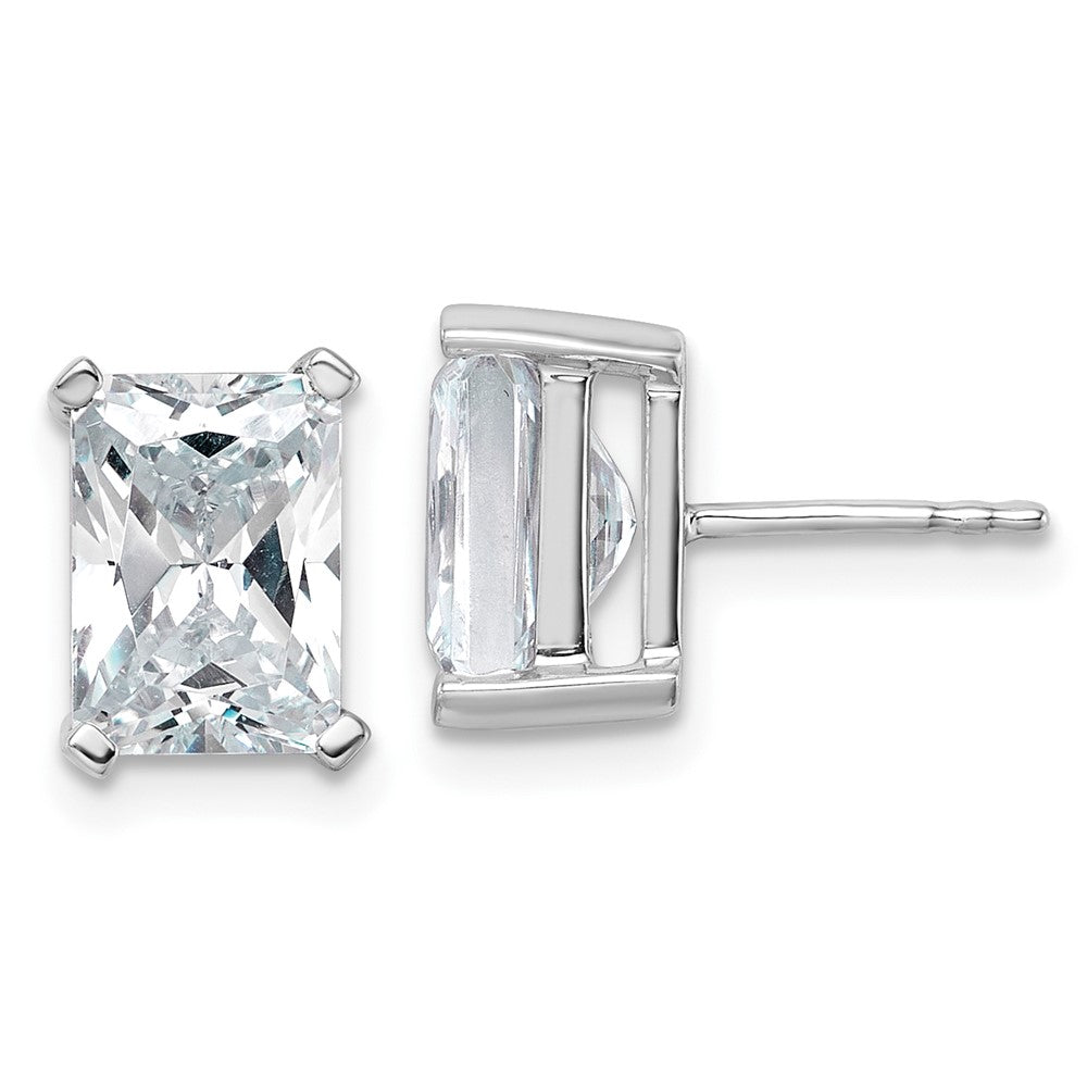 14k White Gold 5 CTW Radiant Cut Lab Grown Diamond Stud Earrings